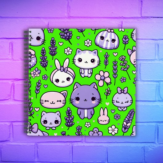 かわいいかわいいテーマパープルラベンダー |緩和曲線 ノートブック