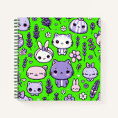 かわいいかわいいテーマパープルラベンダー |緩和曲線 ノートブック (正面)