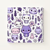 かわいいかわいいテーマパープルラベンダー |緩和曲線 ノートブック (裏面)