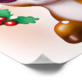 かわいいかわいいトナカイとホリーとグリッター ポスター (角)