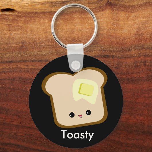 かわいいかわいいトーストとバターキーチェーン キーホルダー (正面)