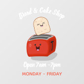 かわいいかわいいトーストと赤トースター漫画の窓c ウィンドウサイン (シート)