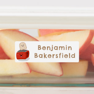 かわいいかわいいトースト赤トースターパーソナライズされた漫画 ラベル