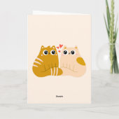 かわいいかわいいネコが恋にバレンタインデーを飾るクリーム カード (裏面)