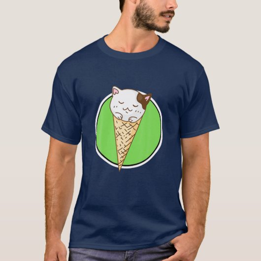 かわいいかわいいネコのアイスクリーム Tシャツ (正面)