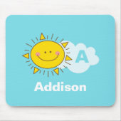 かわいいかわいいハッピーサンシャインモノグラムあなたの名前を追加 マウスパッド (正面)