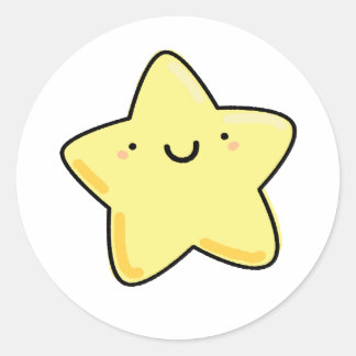 かわいいかわいいハッピースター ラウンドシール