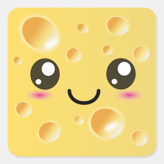 かわいいかわいいハッピーチーズ スクエアシール (正面)
