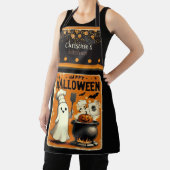 かわいいかわいいハッピーハローウィン名前をカスタムする エプロン (インサイチュ)