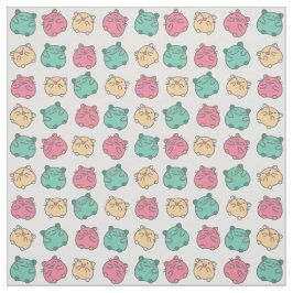 かわいいかわいいハムスターイエロー、ピンク、グリーンパターン（の模様が）ある ファブリック