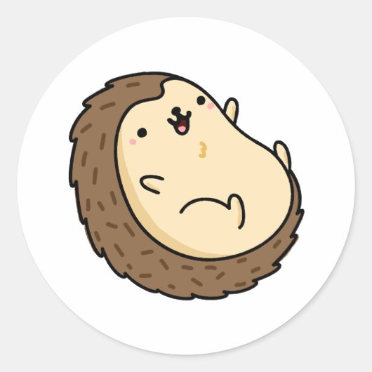 かわいいかわいいハリネズミ ラウンドシール (正面)