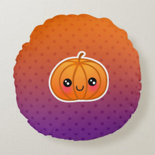 かわいいかわいいハロウィンカートゥーンカボチャデザイン ラウンドクッション