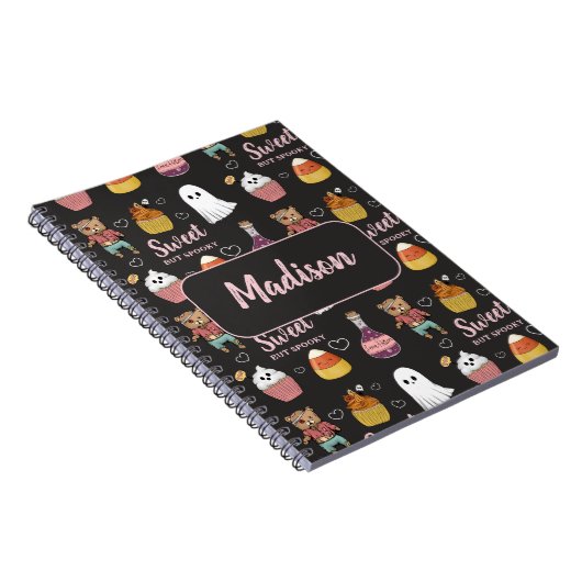 かわいいかわいいハロウィンキャンディパター子供へン ノートブック (右側)