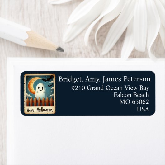 かわいいかわいいハロウィンブルーの美学カスタム ラベル (インサイチュ)