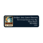 かわいいかわいいハロウィンブルーの美学カスタム ラベル (正面)