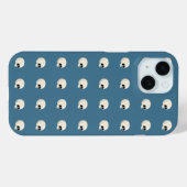 かわいいかわいいハロウィーンスカル水玉模様淡い色のブルー Case-Mate iPhoneケース (裏面 (横))