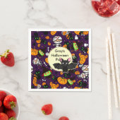 かわいいかわいいハローウィンパーティ招待状 パーソナライズされた スタンダードカクテルナプキン (インサイチュ)