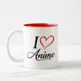 かわいいかわいいハートアニメ ツートーンマグカップ