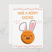 かわいいかわいいバスケットボールラビットバニーハッピーイースター シーズンカード (正面/裏面)