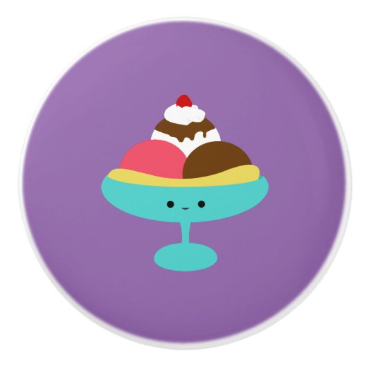 かわいいかわいいバナナスプリット セラミックノブ (正面)