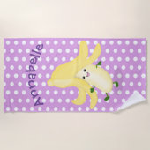 かわいいかわいいバナナ漫画イラストレーション ビーチタオル (正面)