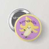 かわいいかわいいバナナ漫画イラストレーション 缶バッジ (正面&裏面)