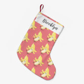 かわいいかわいいバナナ漫画 スモールクリスマスストッキング (正面 (吊り時))