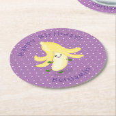 かわいいかわいいバナナ漫画 ラウンドペーパーコースター (アングル)