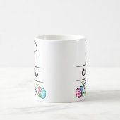 かわいいかわいいバニー顔名前をカスタムするイースター コーヒーマグカップ (中央)