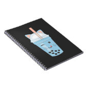 かわいいかわいいバブルティーボバミルクティー猫 ノートブック (右側)