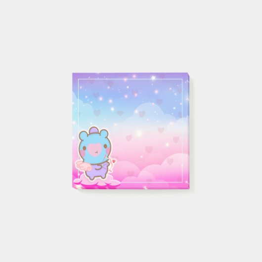 かわいいかわいいバレンタインキューピッドホビ ポストイット (正面)