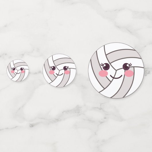 かわいいかわいいバレーボールボール絵文字バースデーパーティー コンフェッティ (裏面)