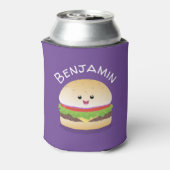 かわいいかわいいバーガー漫画イラストレーション 缶クーラー (缶裏面)