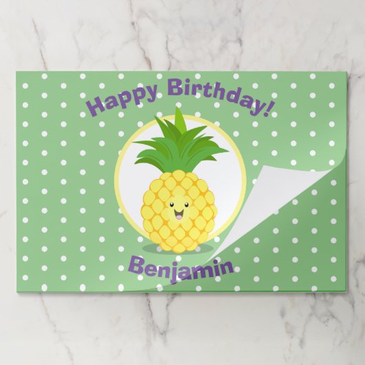 かわいいかわいいパイナップル漫画イラストレーション ペーパーパッド (折り畳み)