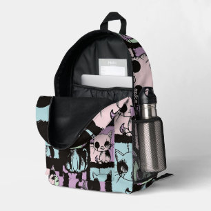 かわいいかわいいパステルゴシックパッチワークゴシック不気味 プリントバックパック