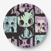 かわいいかわいいパステルゴシックパッチワークゴシック不気味 ペーパープレート (正面)