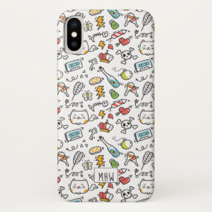 かわいいかわいいパターカスタムンモノグラムの電話ケース iPhone X ケース