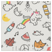 かわいいかわいいパターン生地 ファブリック (クローズアップ)