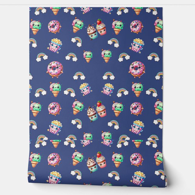 かわいいかわいいパターン（の模様が）ある食べ物 壁紙 (ほどく)