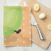 かわいいかわいいパパイヤ前足の漫画イラストレーション キッチンタオル (四つ折り)