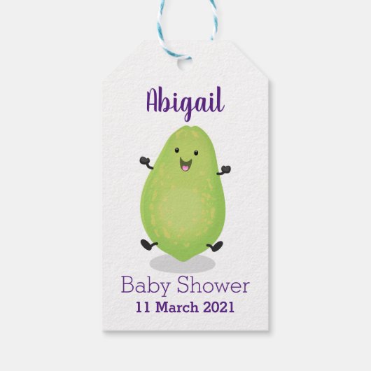 かわいいかわいいパパイヤ前足の漫画イラストレーション ギフトタグ (裏面)