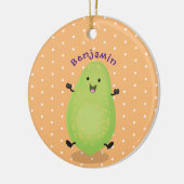 かわいいかわいいパパイヤ前足の漫画イラストレーション セラミックオーナメント (左)