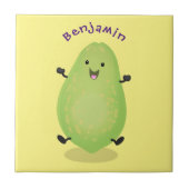 かわいいかわいいパパイヤ前足の漫画イラストレーション タイル (正面)