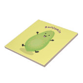 かわいいかわいいパパイヤ前足の漫画イラストレーション タイル (側面)