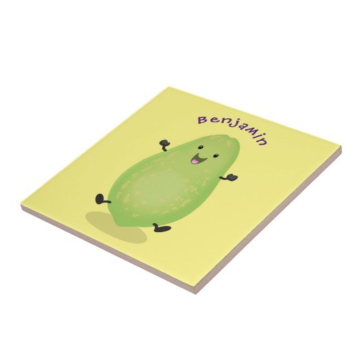 かわいいかわいいパパイヤ前足の漫画イラストレーション タイル (側面)