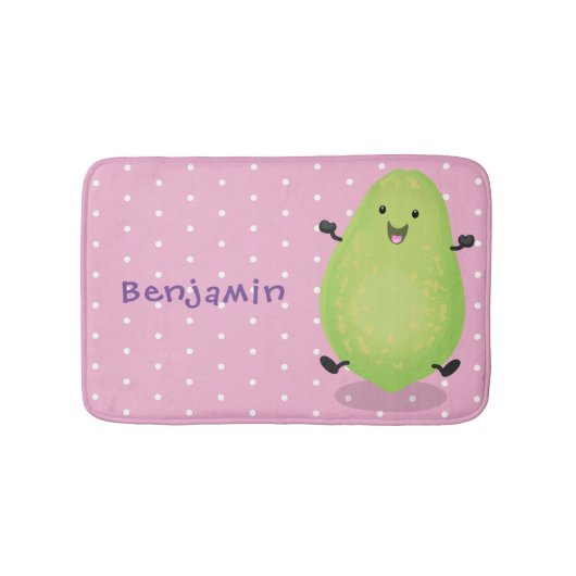 かわいいかわいいパパイヤ前足の漫画イラストレーション バスマット (正面)