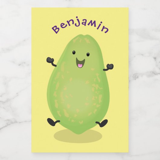 かわいいかわいいパパイヤ前足の漫画イラストレーション フードラベル (シングルラベル)