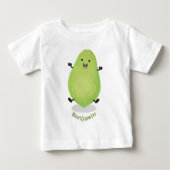 かわいいかわいいパパイヤ前足の漫画イラストレーション ベビーTシャツ (正面)