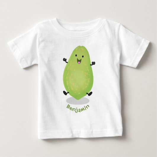 かわいいかわいいパパイヤ前足の漫画イラストレーション ベビーTシャツ (正面)