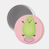 かわいいかわいいパパイヤ前足の漫画イラストレーション マグネット (正面/裏面)